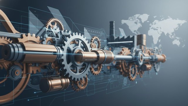 Usine industrielle et lignes de production