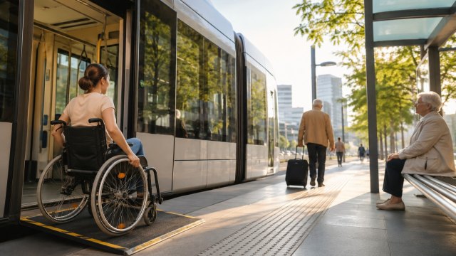 Transport urbain accessible aux personnes à mobilité réduite
